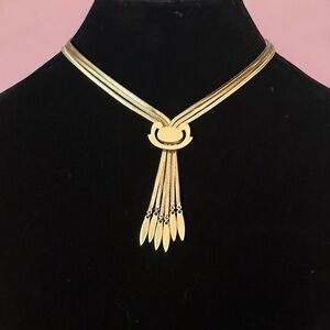 Vintage Monet Priscilla tassel slide lariat necklace